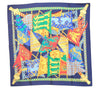 Authentic HERMES Carre 90 Scarf "Etendards et Bonnieres" Silk Navy Box 2812D