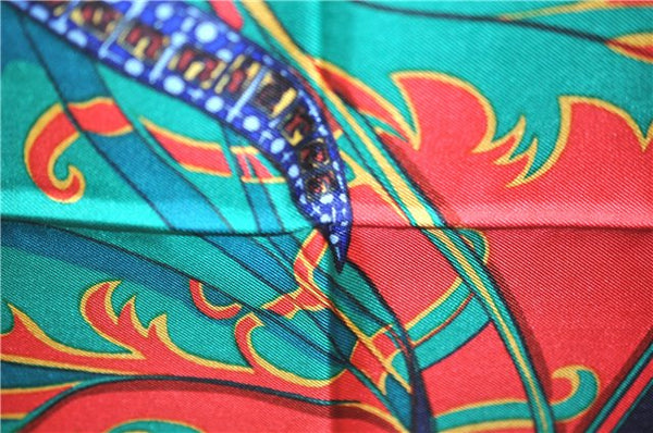 Authentic HERMES Carre 90 Scarf "Etendards et Bonnieres" Silk Navy Box 2812D