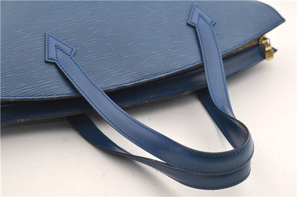 Authentic Louis Vuitton Epi Saint Jacques Hand Bag Blue M52275 LV 2812E