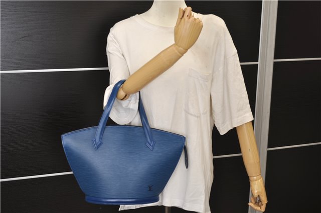 Authentic Louis Vuitton Epi Saint Jacques Hand Bag Blue M52275 LV 2812E
