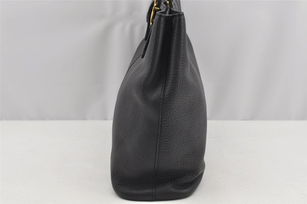 Authentic Burberrys Vintage Leather Shoulder Hand Bag Purse Black 2812I