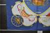 Authentic HERMES Carre 90 Scarf "SPRINGS" Silk Blue Box 2813D