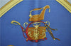 Authentic HERMES Carre 90 Scarf "SPRINGS" Silk Blue Box 2813D