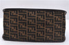 Authentic FENDI Zucca Vintage Hand Bag Purse Canvas Leather Brown 2815E