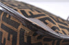 Authentic FENDI Zucca Vintage Hand Bag Purse Canvas Leather Brown 2815E