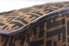 Authentic FENDI Zucca Vintage Hand Bag Purse Canvas Leather Brown 2815E