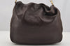 Authentic GUCCI Vintage Bamboo 2Way Shoulder Hand Bag Leather Brown Junk 2815I