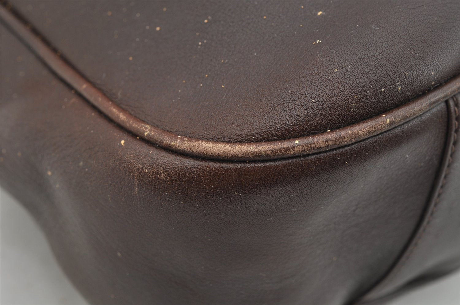 Authentic GUCCI Vintage Bamboo 2Way Shoulder Hand Bag Leather Brown Junk 2815I