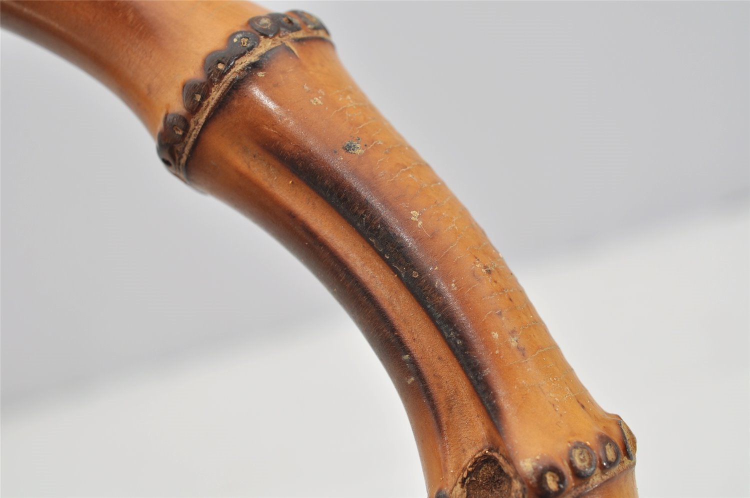 Authentic GUCCI Vintage Bamboo 2Way Shoulder Hand Bag Leather Brown Junk 2815I