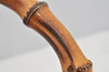 Authentic GUCCI Vintage Bamboo 2Way Shoulder Hand Bag Leather Brown Junk 2815I