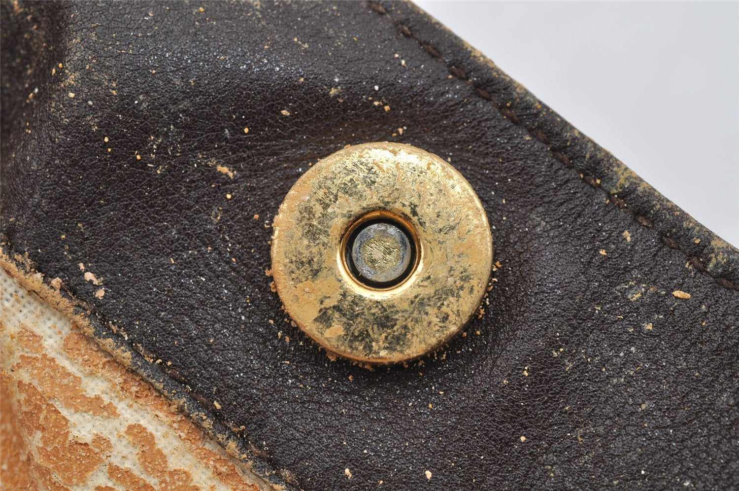 Authentic GUCCI Vintage Bamboo 2Way Shoulder Hand Bag Leather Brown Junk 2815I