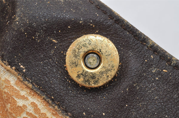 Authentic GUCCI Vintage Bamboo 2Way Shoulder Hand Bag Leather Brown Junk 2815I