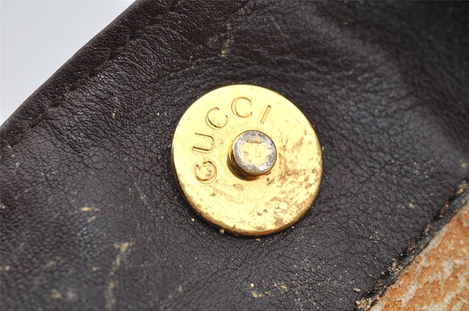 Authentic GUCCI Vintage Bamboo 2Way Shoulder Hand Bag Leather Brown Junk 2815I