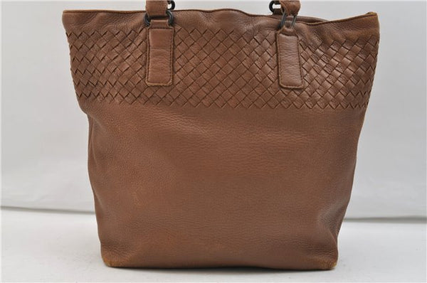 Authentic BOTTEGA VENETA Intrecciato Leather Shoulder Tote Bag Brown 2816E