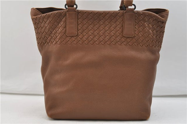 Authentic BOTTEGA VENETA Intrecciato Leather Shoulder Tote Bag Brown 2816E