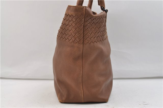 Authentic BOTTEGA VENETA Intrecciato Leather Shoulder Tote Bag Brown 2816E