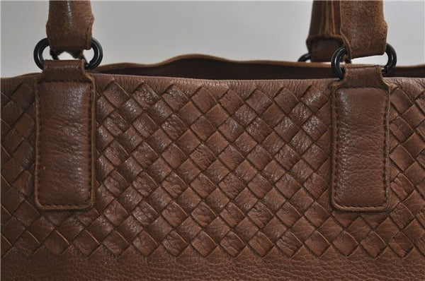 Authentic BOTTEGA VENETA Intrecciato Leather Shoulder Tote Bag Brown 2816E