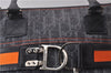 Christian Dior Trotter Flight Line Hand Tote Bag Canvas Leather Navy Blue 2817D