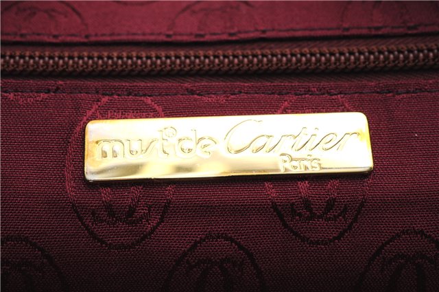 Authentic Cartier Must de Cartier Shoulder Cross Bag Leather Bordeaux Red 2817E