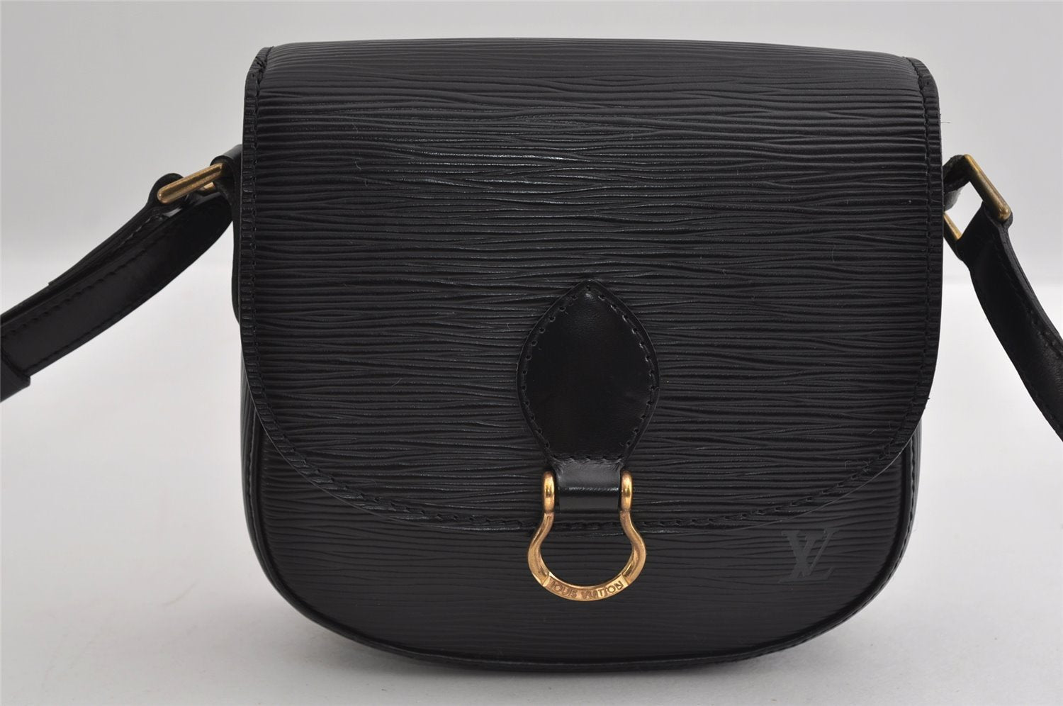 Authentic Louis Vuitton Epi Saint Cloud PM Shoulder Bag Black M52212 LV 2817I
