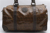 Authentic FENDI Zucchino Vintage Hand Boston Bag PVC Leather Brown 2818E