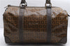 Authentic FENDI Zucchino Vintage Hand Boston Bag PVC Leather Brown 2818E