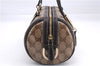 Authentic GUCCI Hysteria GG Crystal Crest Heart Hand Bag PVC Leather Brown 2819E