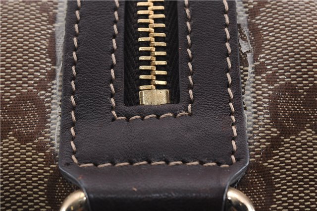 Authentic GUCCI Hysteria GG Crystal Crest Heart Hand Bag PVC Leather Brown 2819E