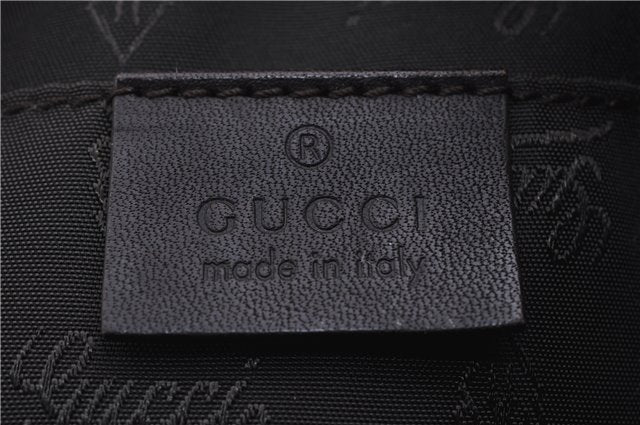 Authentic GUCCI Hysteria GG Crystal Crest Heart Hand Bag PVC Leather Brown 2819E