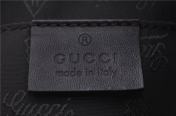 Authentic GUCCI Hysteria GG Crystal Crest Heart Hand Bag PVC Leather Brown 2819E