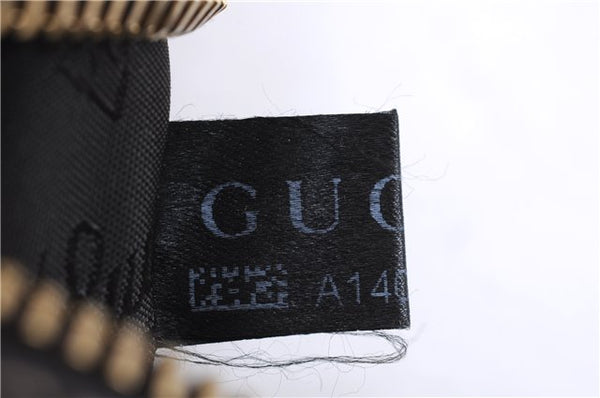 Authentic GUCCI Hysteria GG Crystal Crest Heart Hand Bag PVC Leather Brown 2819E