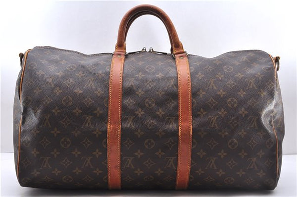 Authentic Louis Vuitton Monogram Keepall Bandouliere 50 M41416 Boston Bag 2820E