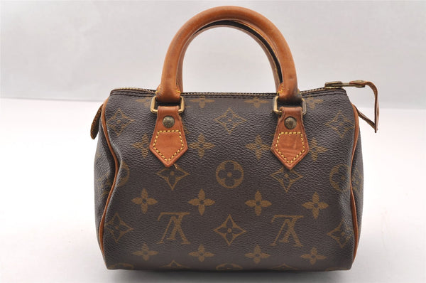 Authentic Louis Vuitton Monogram Mini Speedy Hand Bag Purse Old Model LV 2820I