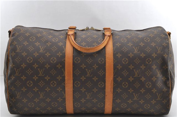 Authentic Louis Vuitton Monogram Keepall Bandouliere 55 M41414 Boston Bag 2823E