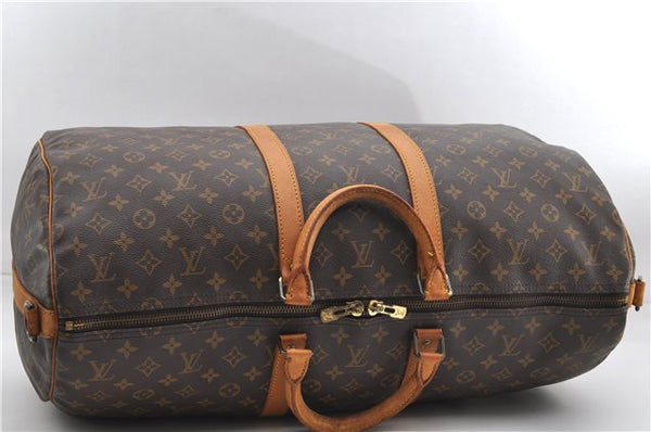 Authentic Louis Vuitton Monogram Keepall Bandouliere 55 M41414 Boston Bag 2823E
