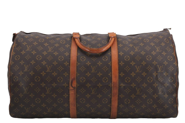 Auth Louis Vuitton Monogram Keepall Bandouliere 60 Boston Bag Old Model 2824E