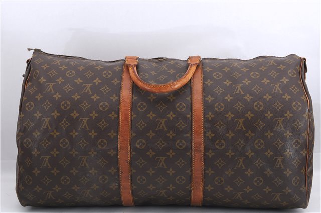 Auth Louis Vuitton Monogram Keepall Bandouliere 60 Boston Bag Old Model 2824E