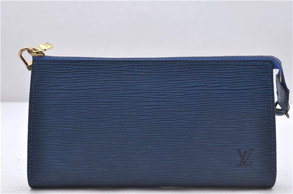 Authentic Louis Vuitton Epi Pochette Accessoires Pouch Blue M52945 LV 2825D