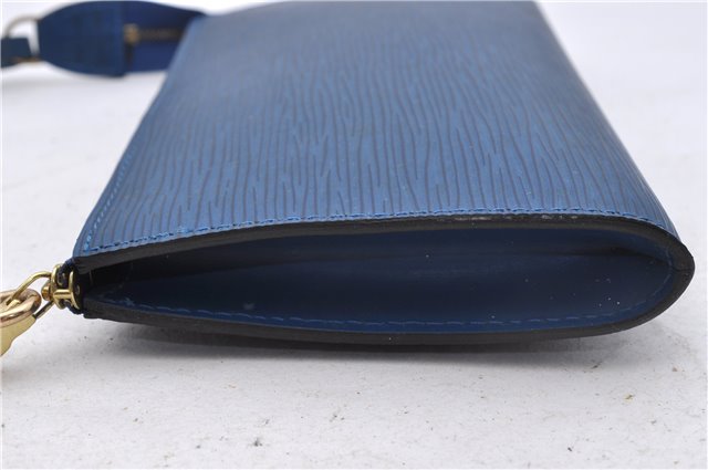 Authentic Louis Vuitton Epi Pochette Accessoires Pouch Blue M52945 LV 2825D