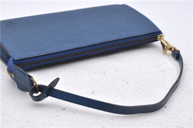 Authentic Louis Vuitton Epi Pochette Accessoires Pouch Blue M52945 LV 2825D