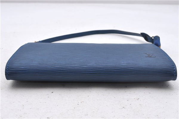 Authentic Louis Vuitton Epi Pochette Accessoires Pouch Blue M52945 LV 2825D