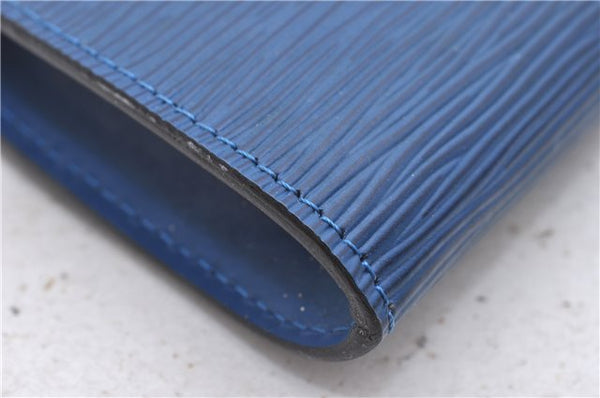 Authentic Louis Vuitton Epi Pochette Accessoires Pouch Blue M52945 LV 2825D
