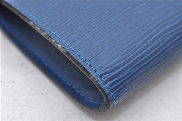 Authentic Louis Vuitton Epi Pochette Accessoires Pouch Blue M52945 LV 2825D