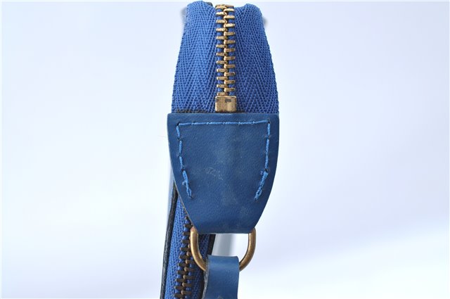 Authentic Louis Vuitton Epi Pochette Accessoires Pouch Blue M52945 LV 2825D