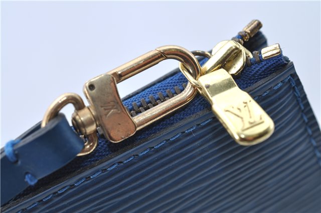 Authentic Louis Vuitton Epi Pochette Accessoires Pouch Blue M52945 LV 2825D