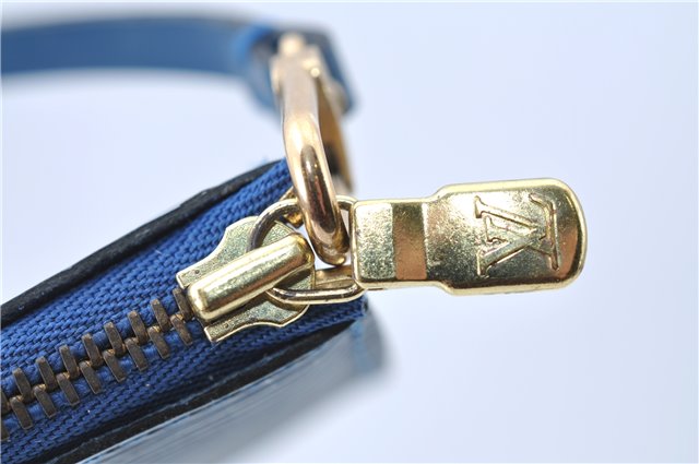 Authentic Louis Vuitton Epi Pochette Accessoires Pouch Blue M52945 LV 2825D