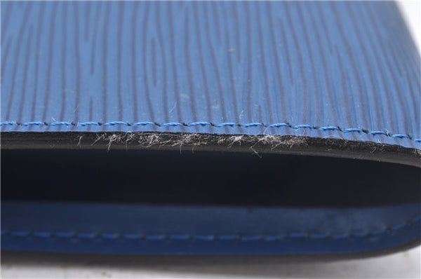 Authentic Louis Vuitton Epi Pochette Accessoires Pouch Blue M52945 LV 2825D