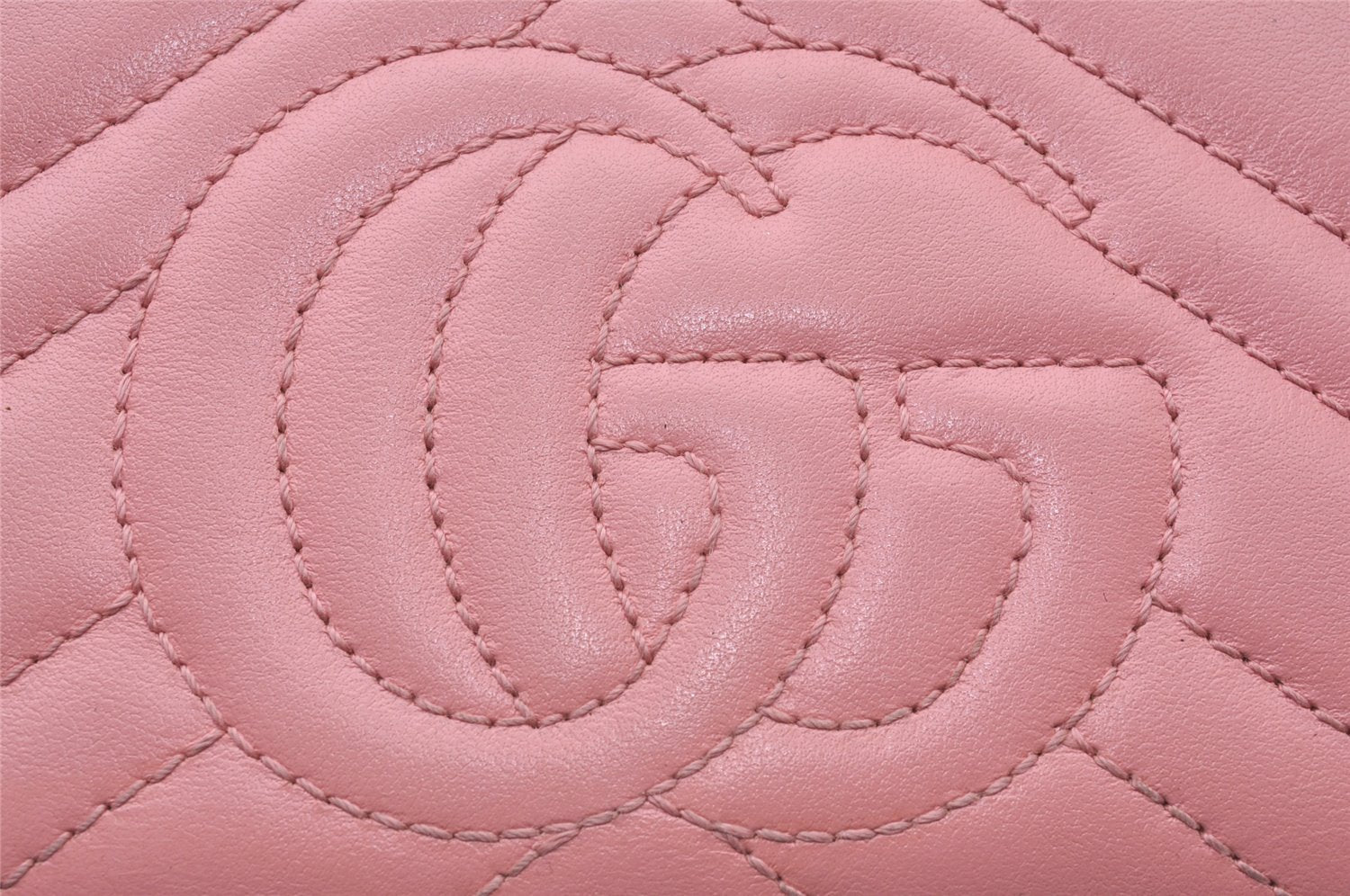 Authentic GUCCI GG Marmont Double G Long Wallet Purse Leather 443123 Pink 2825I