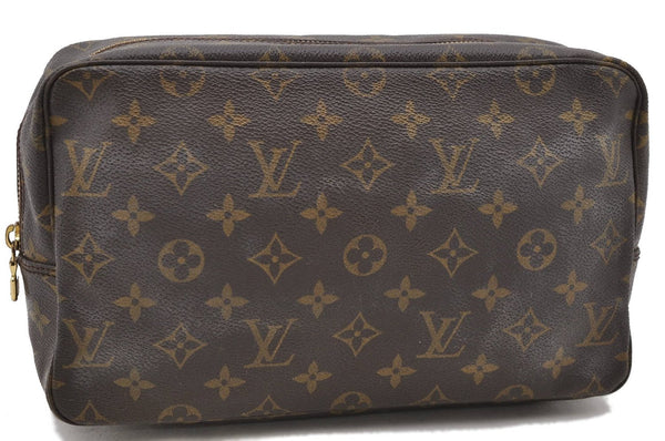 Auth Louis Vuitton Monogram Trousse Toilette 28 Clutch Hand Bag M47522 LV 2827D
