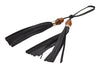 Authentic GUCCI Bamboo Tassel Vintage Bag Charm Leather Black 2828I